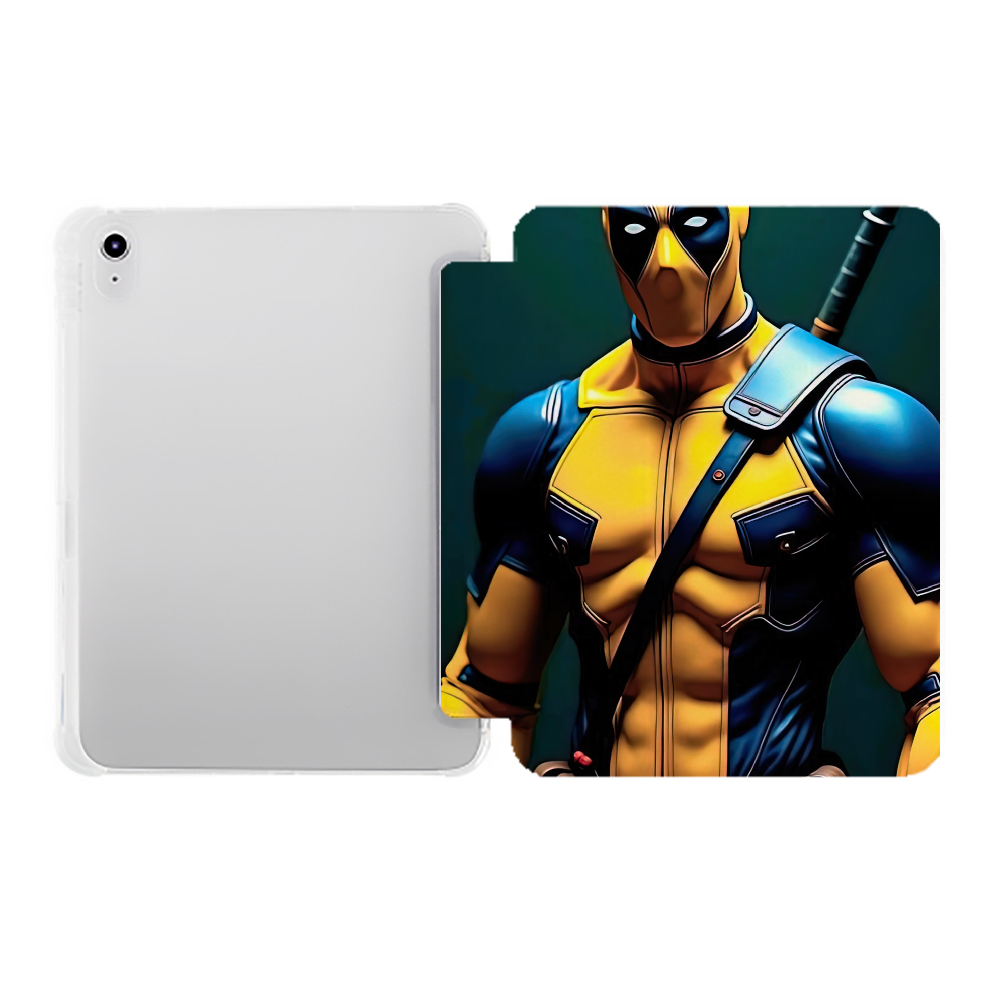 （画像用） Deadpool デッドプール IPad ケース ペン収納付き 三つ折りスタンド PUレザー×シリコン 対応機種9.5/10.5/10.9インチ